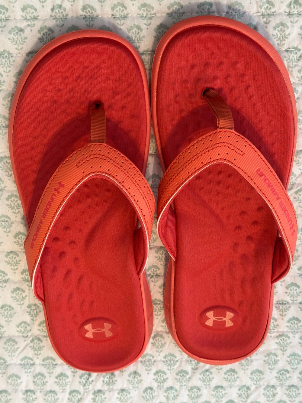 Under Armour Women’s Coral-Orange Cushioned Flip Sandals